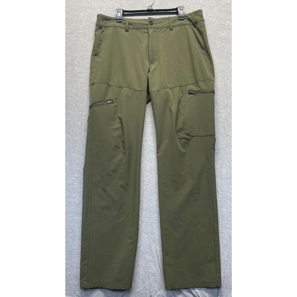 Magellan Outdoors Cargo Pants Mens 36W Olive Green Straight Leg Hiking Fishing
